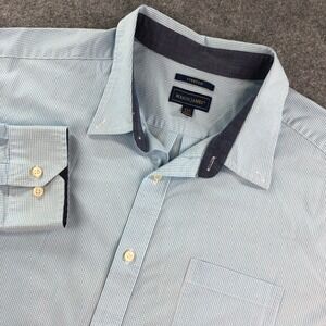 Mason James Mens XXL Blue Striped Cotton Long Sleeve Shirt